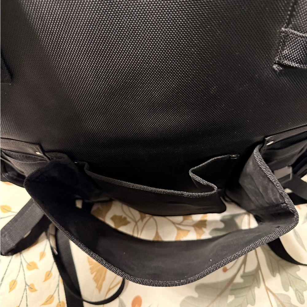 T-Bags Black Canvas Moto Backpack‎